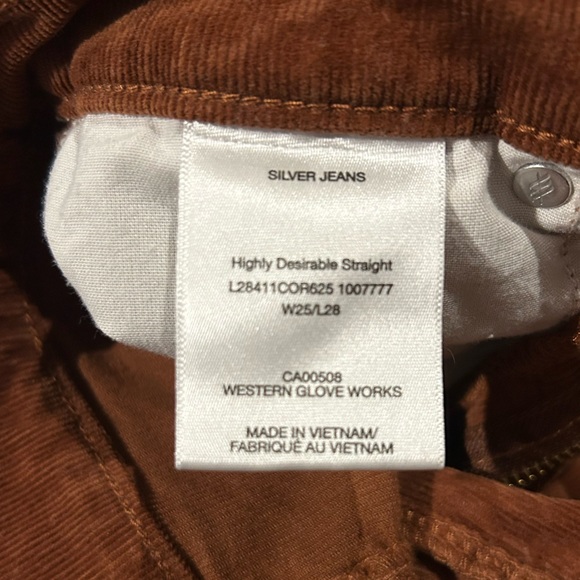 Silver Jeans Brown Corduroy Trousers - Picture 2 of 2